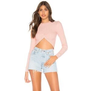 $168 Majorelle Women's Odette Pink Twist Front Crop Sweater - S